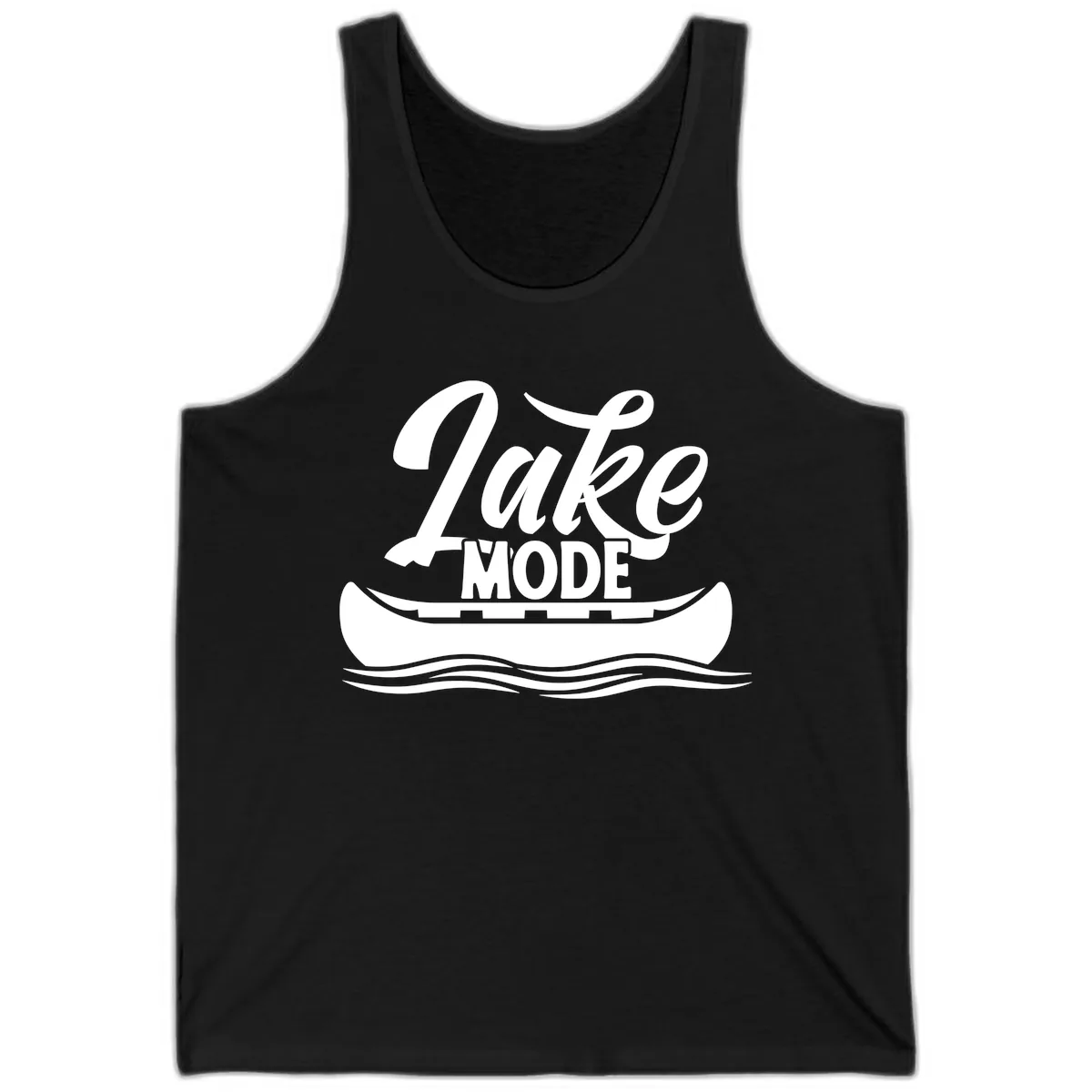 Lake Mode Canoe Illustration Tank in Black