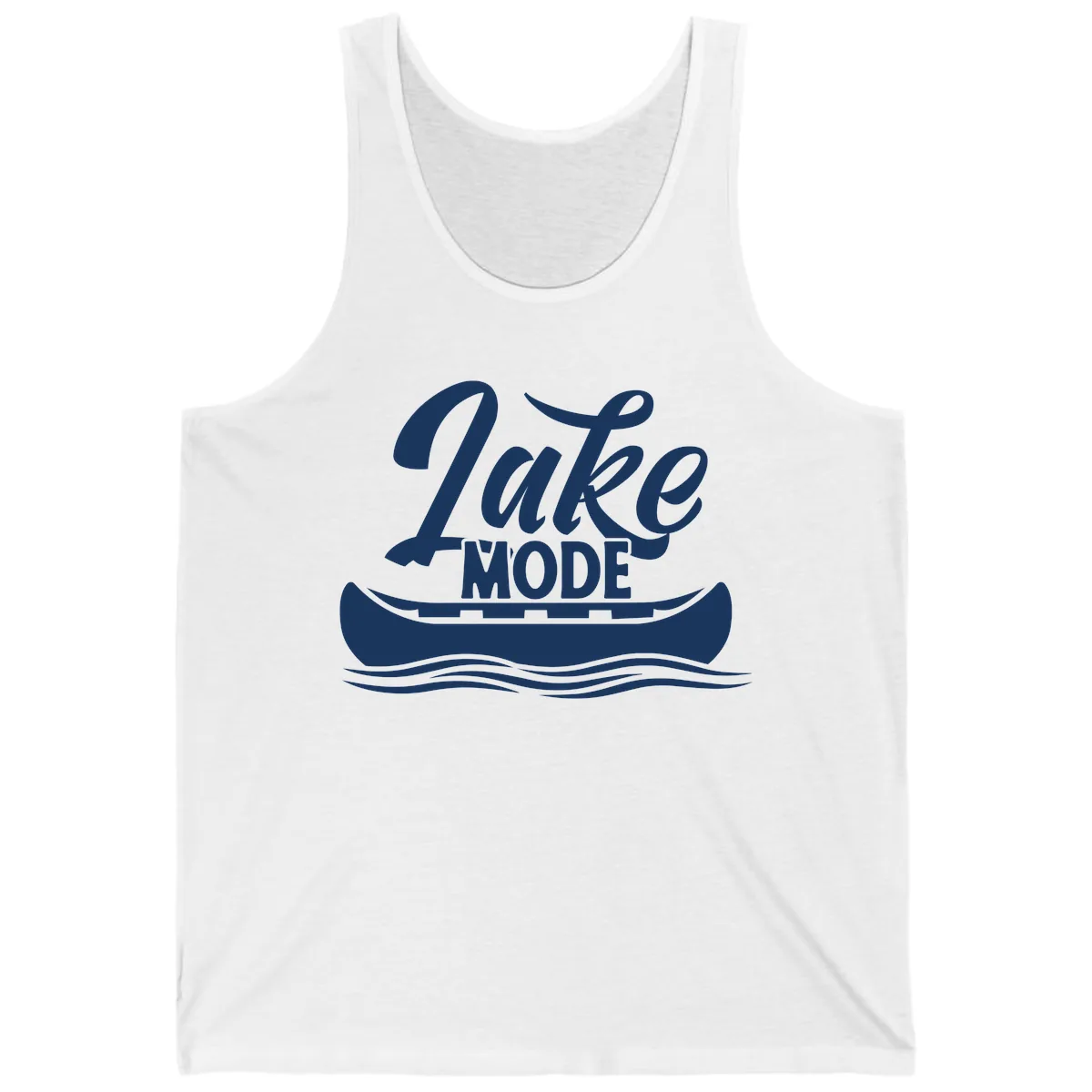 Lake Mode Canoe Illustration Tank in White
