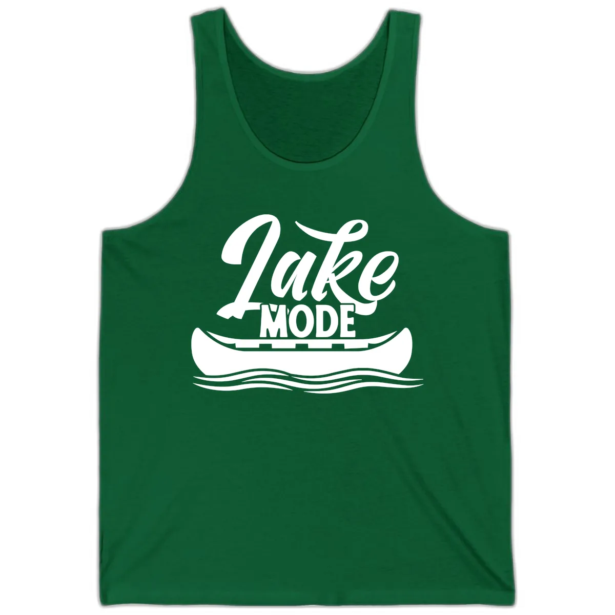 Lake Mode Canoe Illustration Tank in Kelly