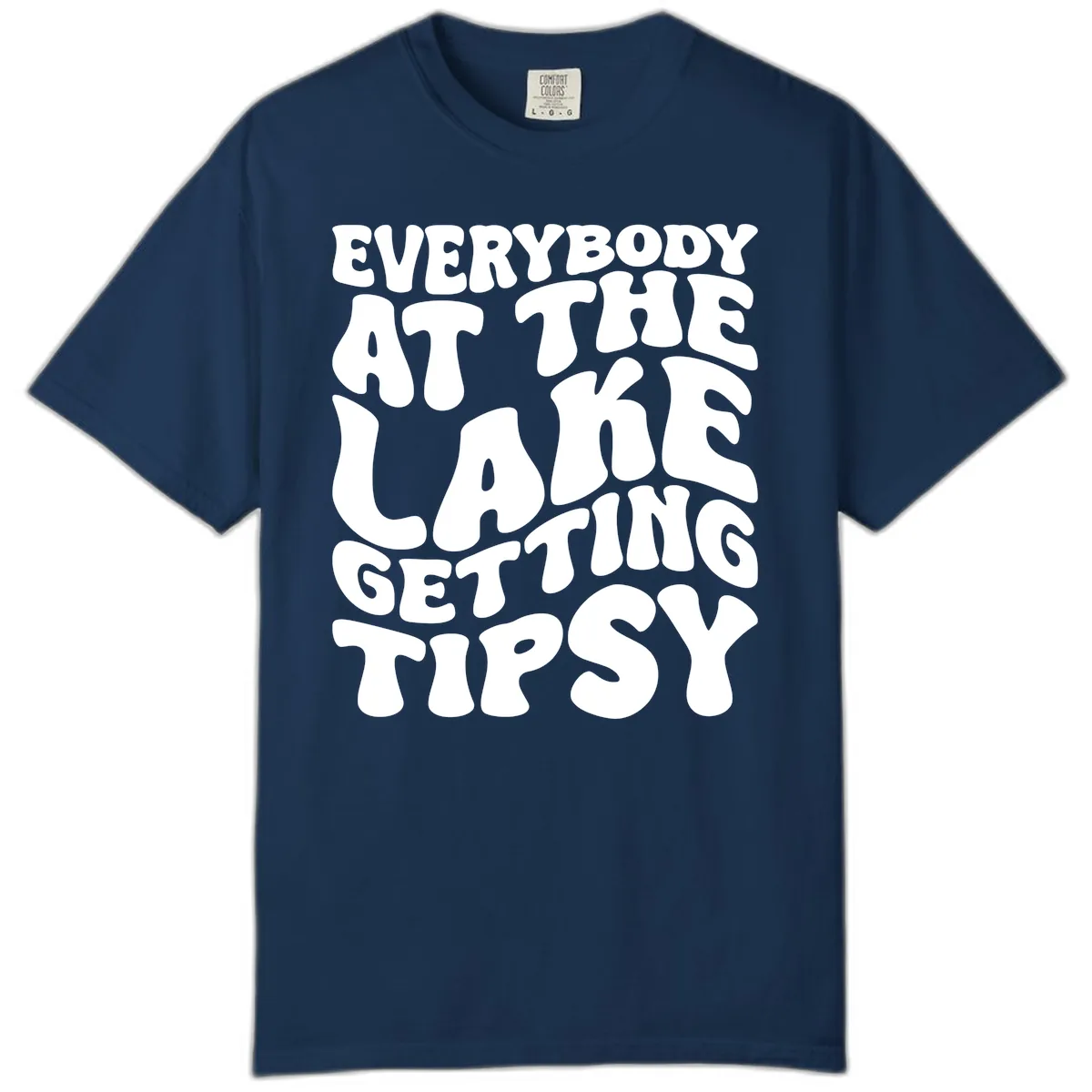 Everybody At The Lake Getting Tipsy Comfort Color in Navy