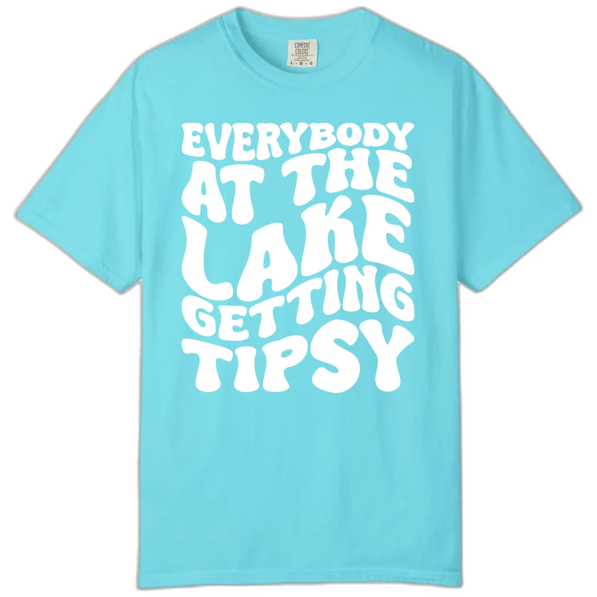 Everybody At The Lake Getting Tipsy Comfort Color in Lagoon Blue