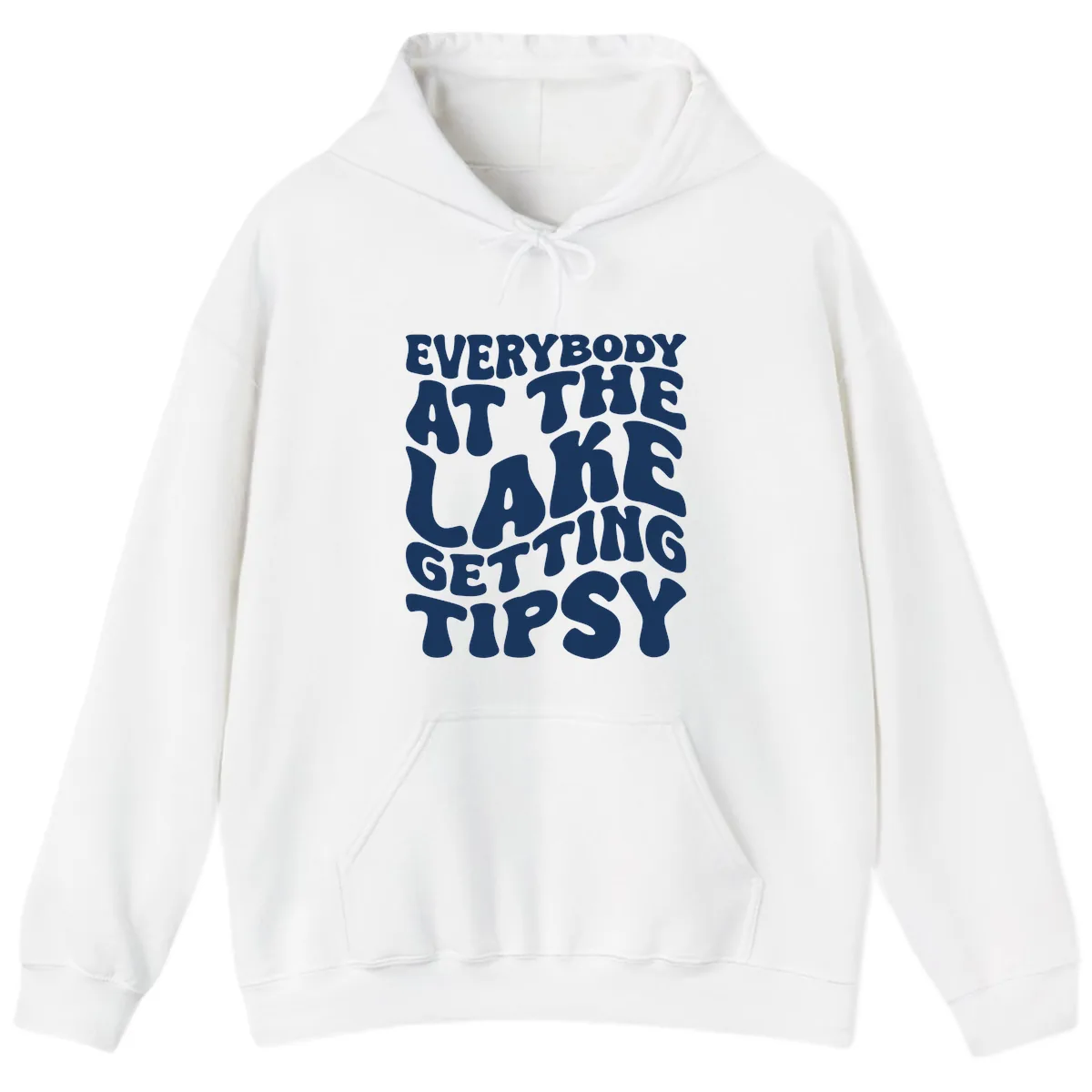 Everybody At The Lake Getting Tipsy Hoodie in White