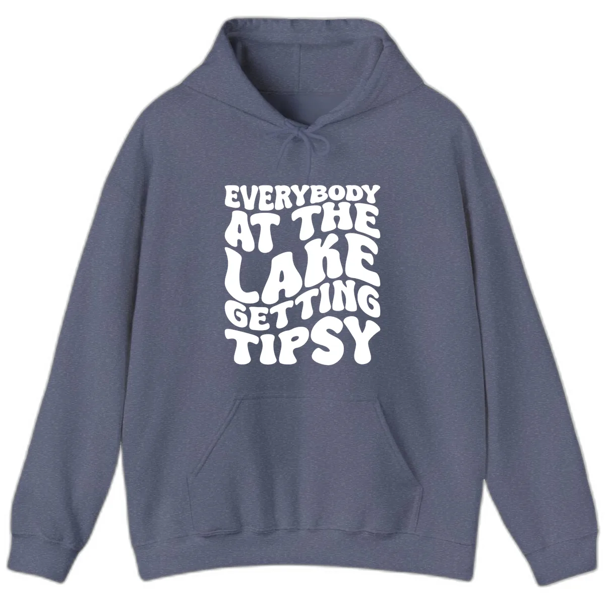 Everybody At The Lake Getting Tipsy Hoodie in Heather Navy