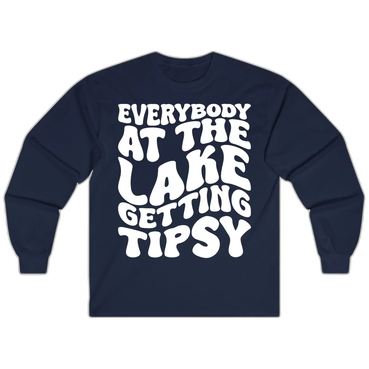 Everybody At The Lake Getting Tipsy Long Sleeve in Navy