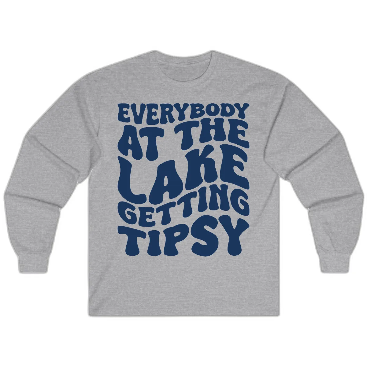 Everybody At The Lake Getting Tipsy Long Sleeve in Sport Grey