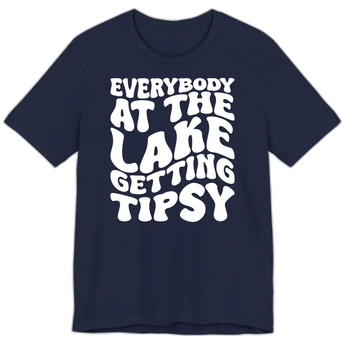 Everybody At The Lake Getting Tipsy Premium T-Shirt in Navy