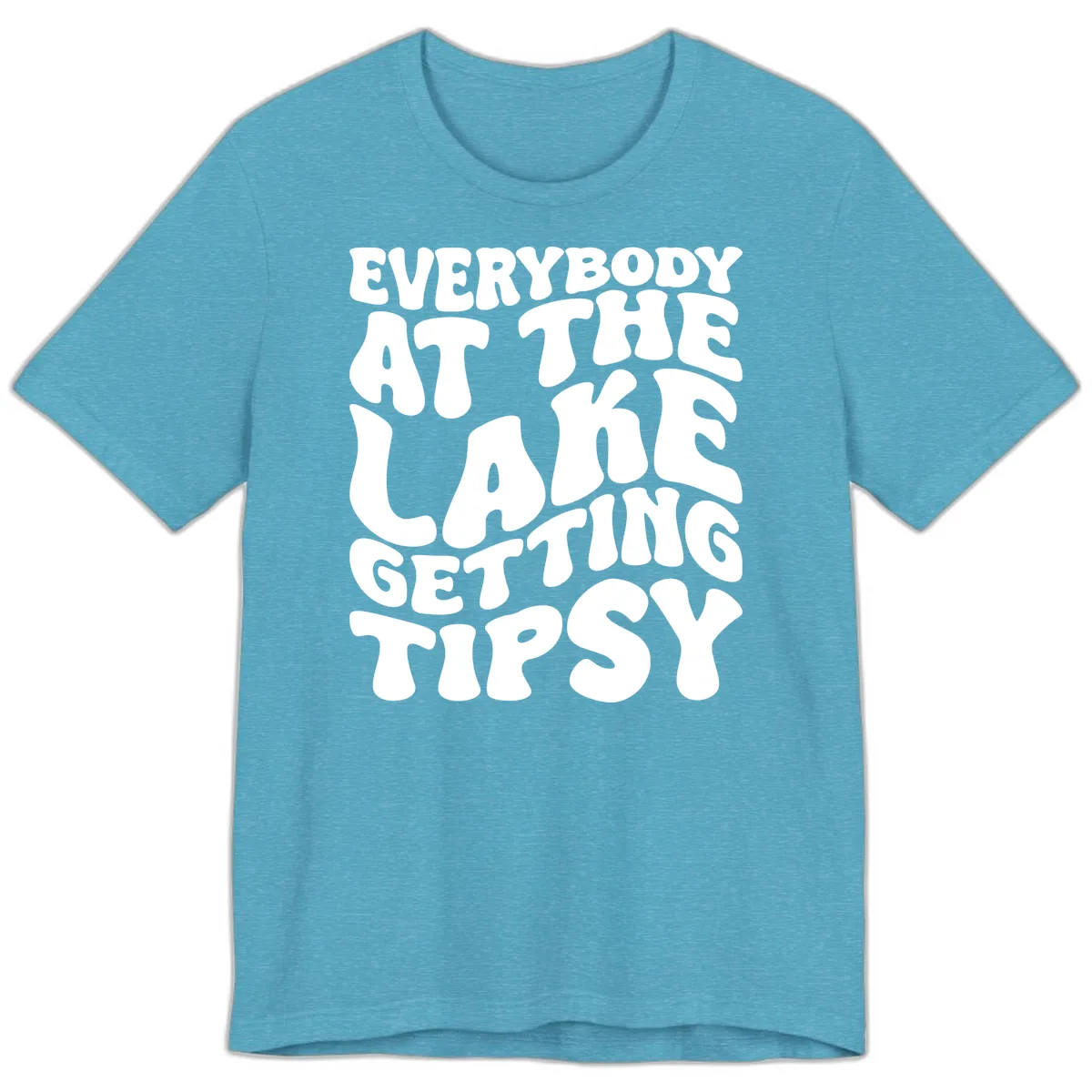Everybody At The Lake Getting Tipsy Premium T-Shirt in Heather Aqua