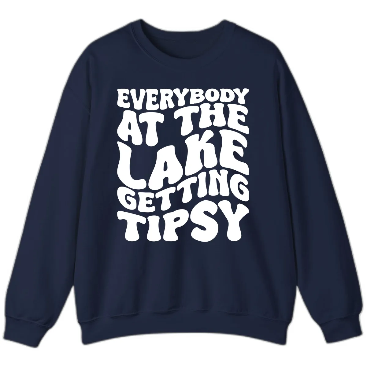 Everybody At The Lake Getting Tipsy Sweatshirt in Navy