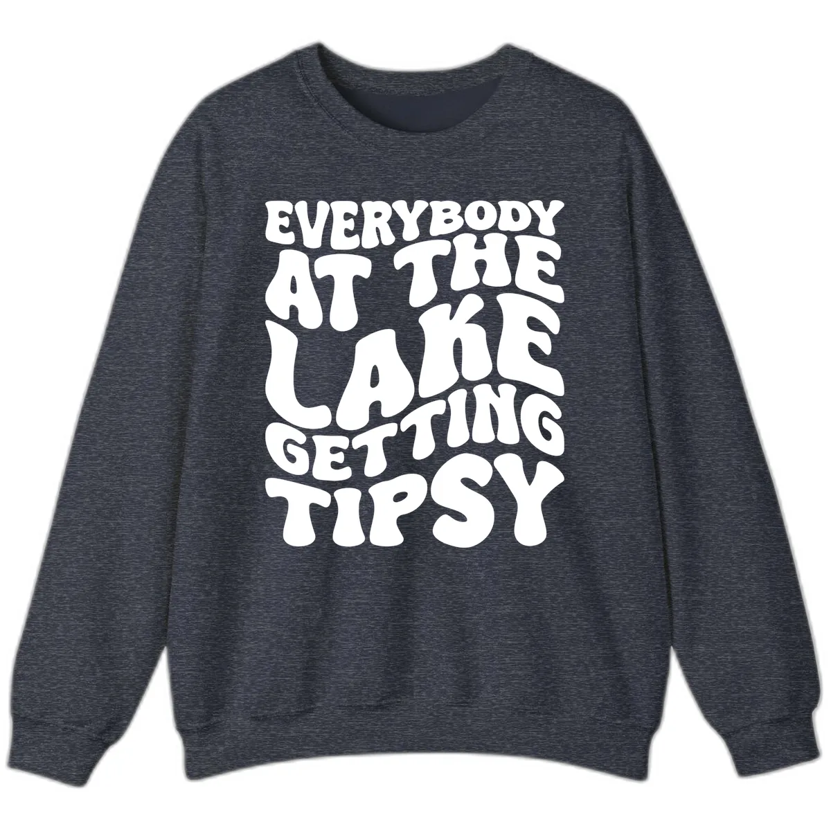 Everybody At The Lake Getting Tipsy Sweatshirt in Heather Sport Dark Navy
