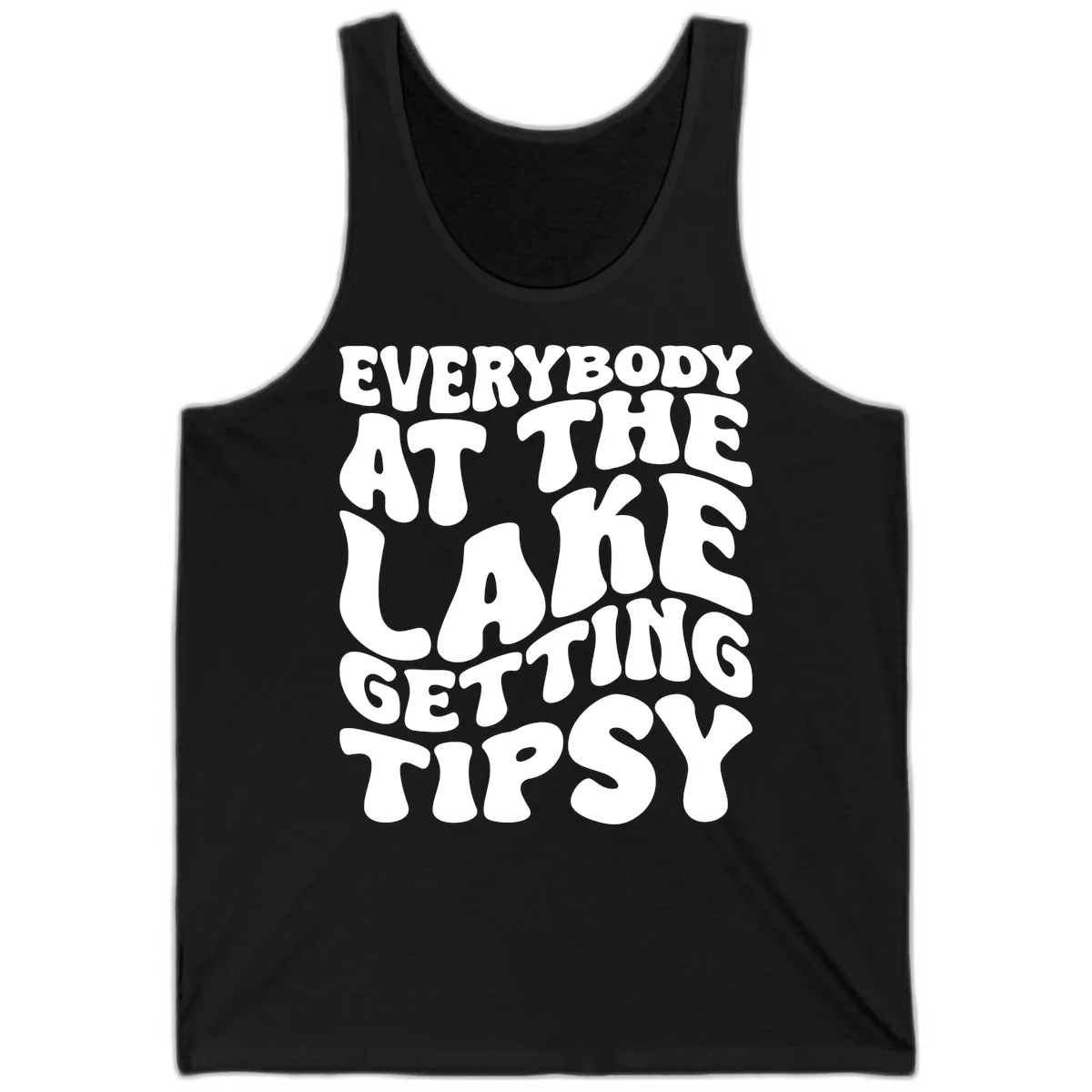 Everybody At The Lake Getting Tipsy Tank in Black