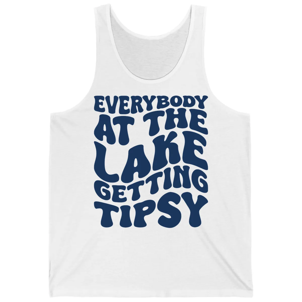 Everybody At The Lake Getting Tipsy Tank in White