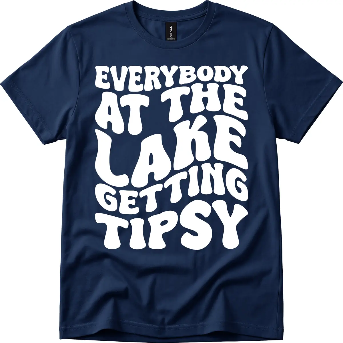 Everybody At The Lake Getting Tipsy T-Shirt in Navy