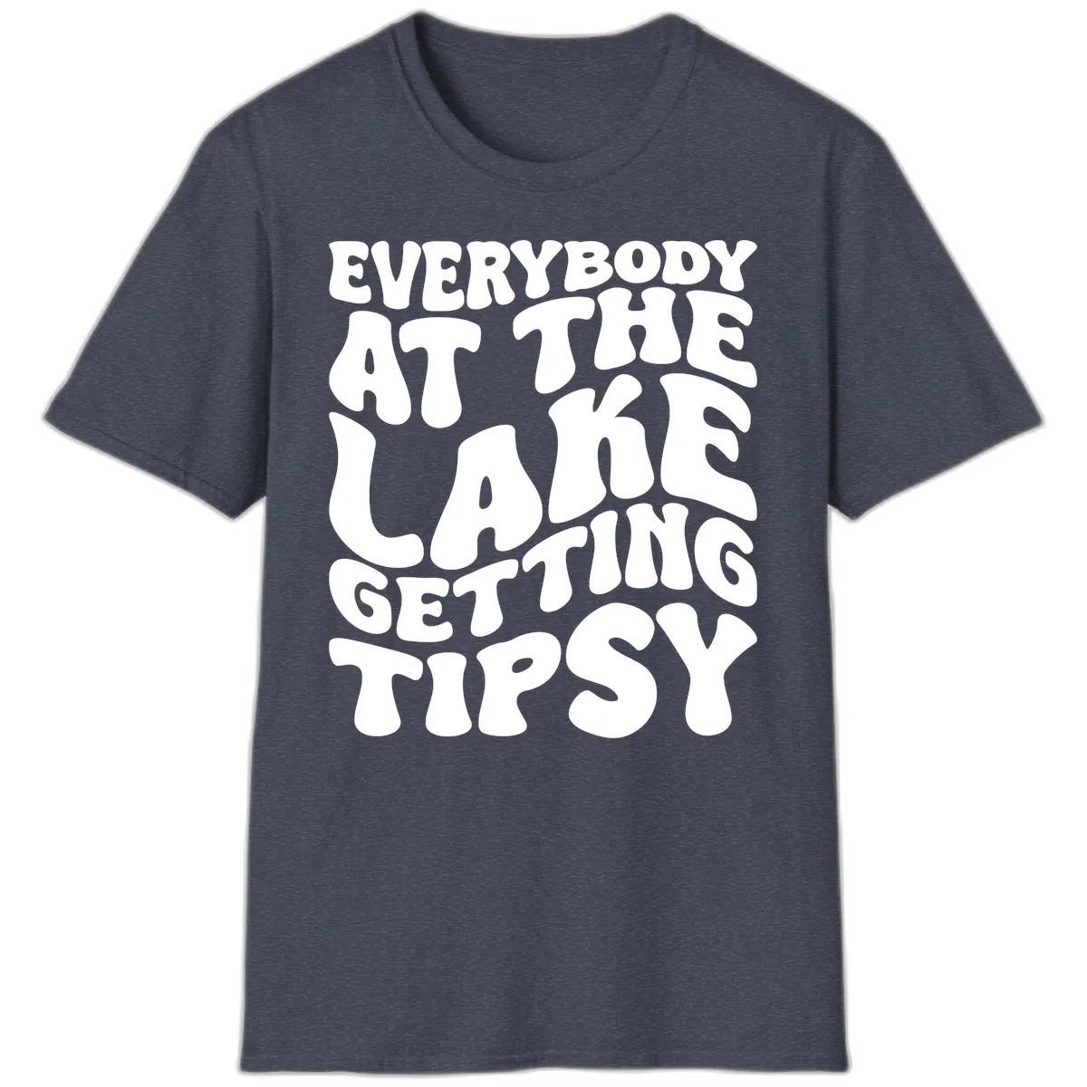 Everybody At The Lake Getting Tipsy T-Shirt in Heather Navy