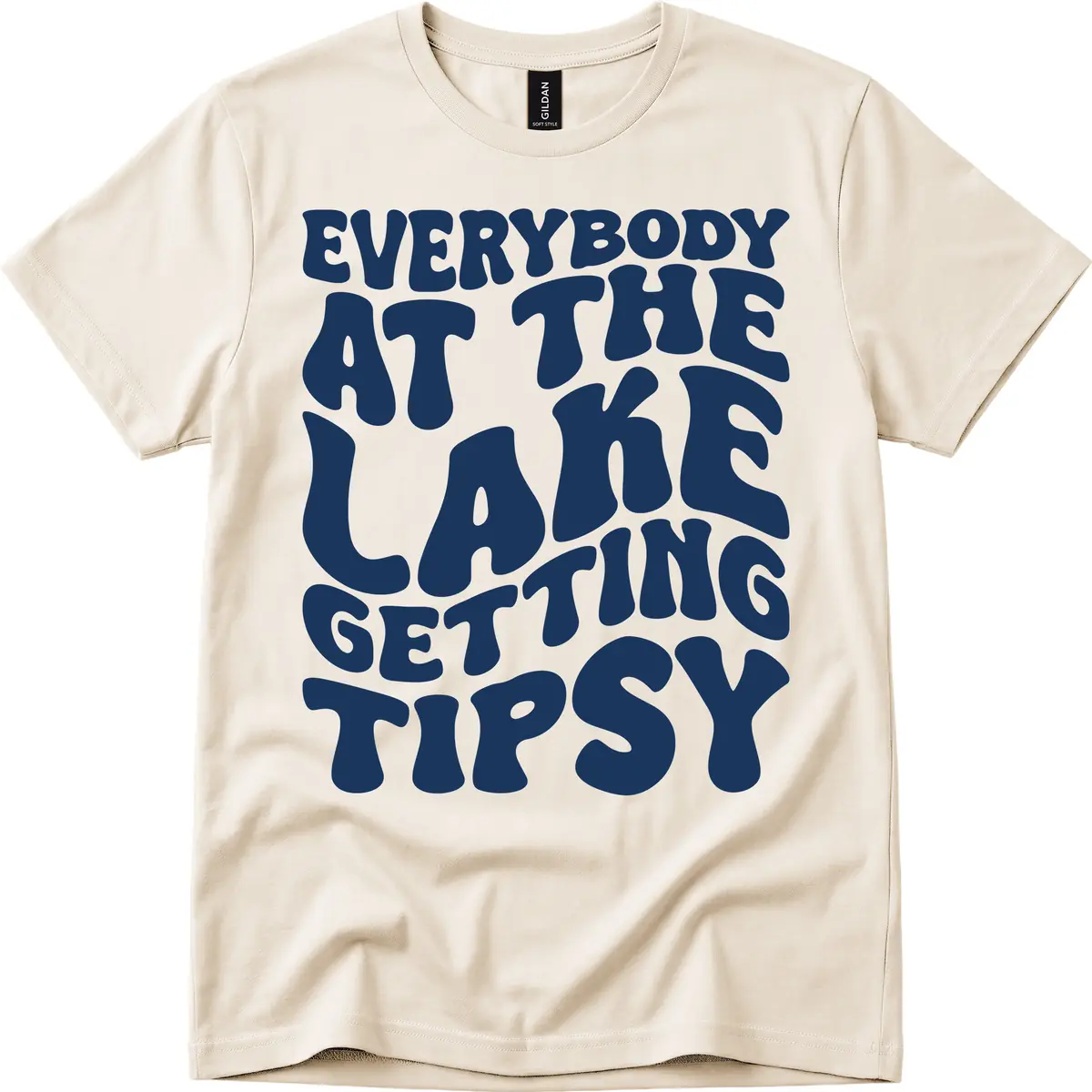 Everybody At The Lake Getting Tipsy T-Shirt in Natural