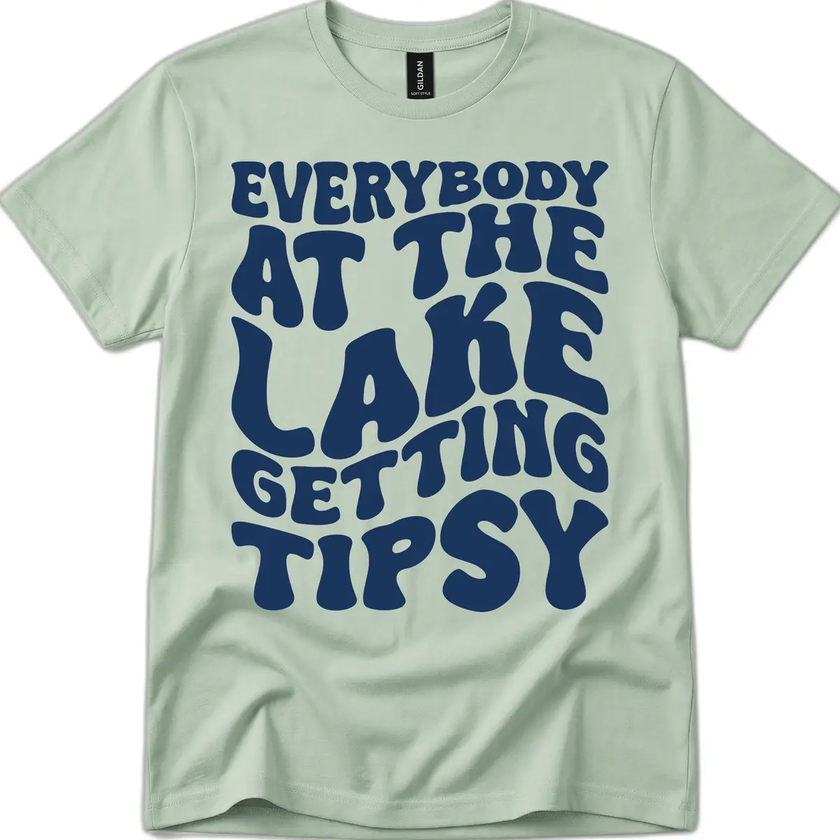 Everybody At The Lake Getting Tipsy T-Shirt in Sage