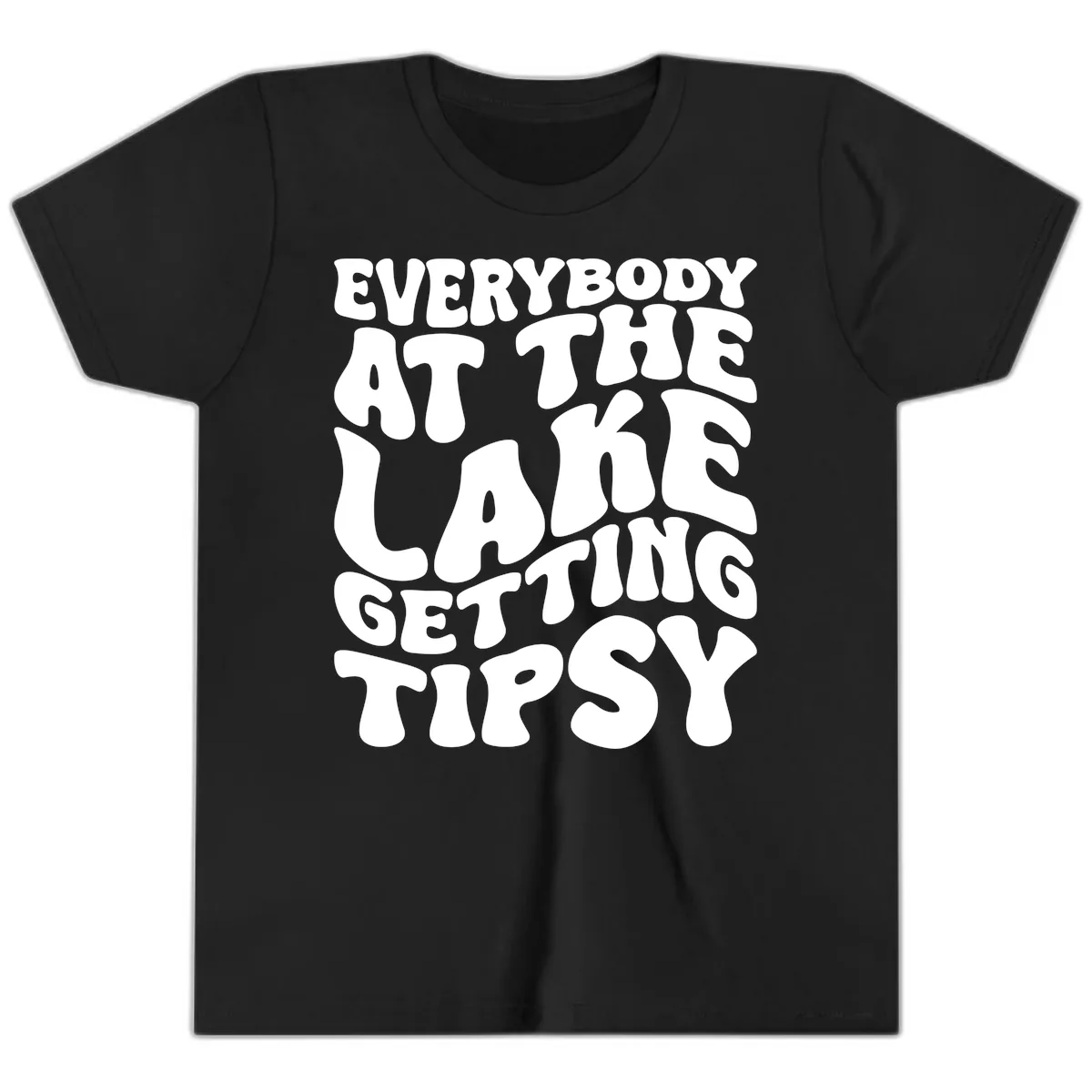 Everybody At The Lake Getting Tipsy Youth T-Shirt in Black