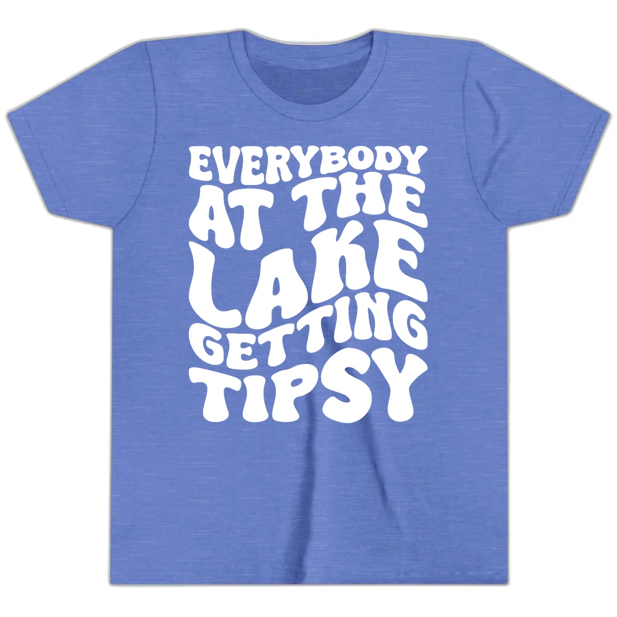 Everybody At The Lake Getting Tipsy Youth T-Shirt in Heather Columbia Blue