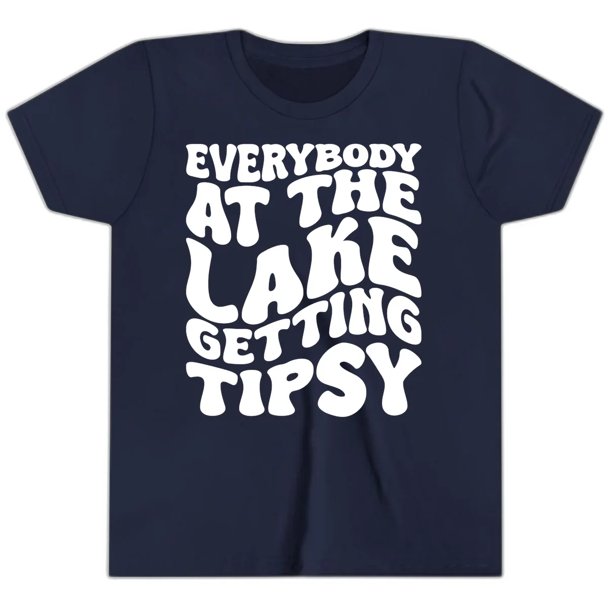 Everybody At The Lake Getting Tipsy Youth T-Shirt in Navy