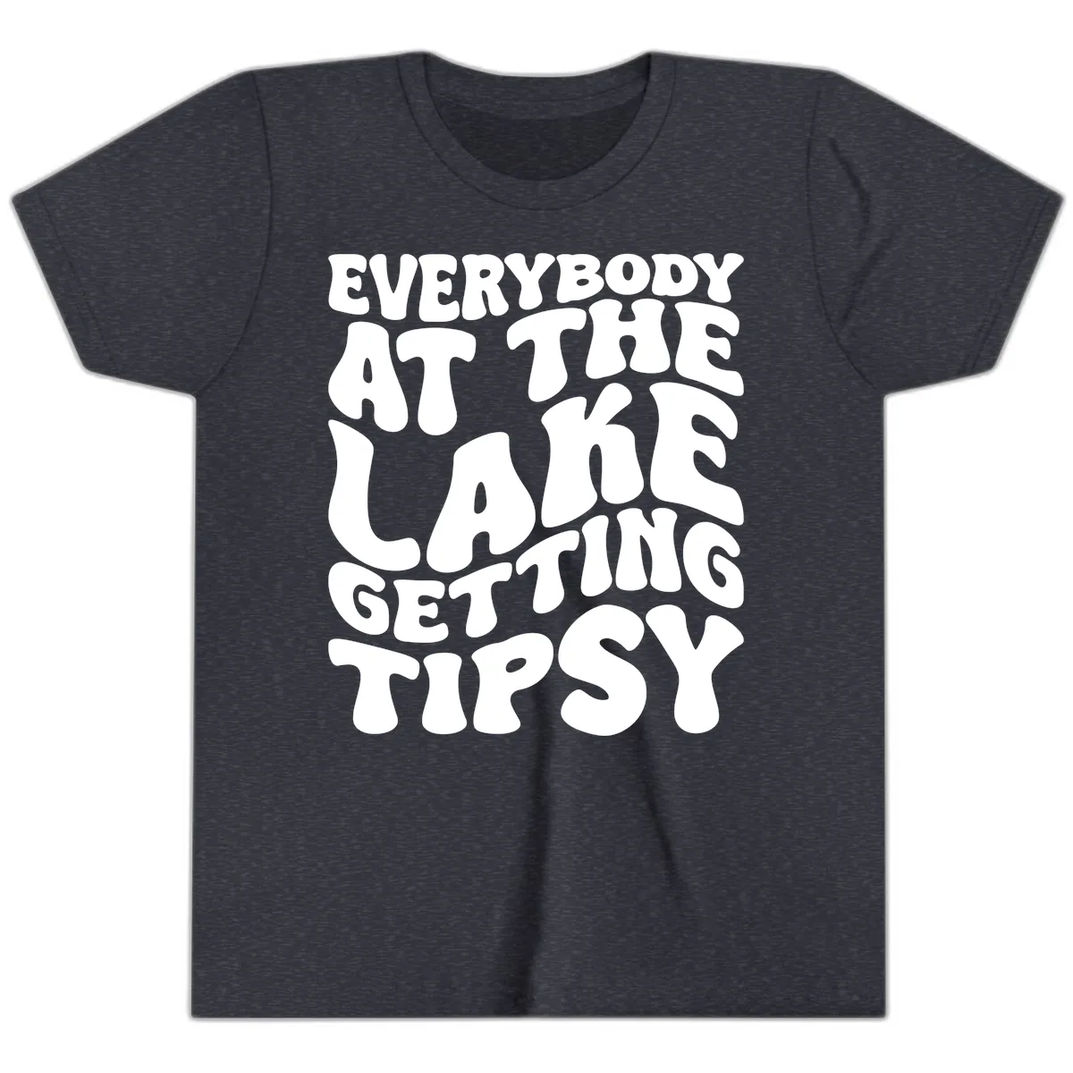 Everybody At The Lake Getting Tipsy Youth T-Shirt in Heather Navy