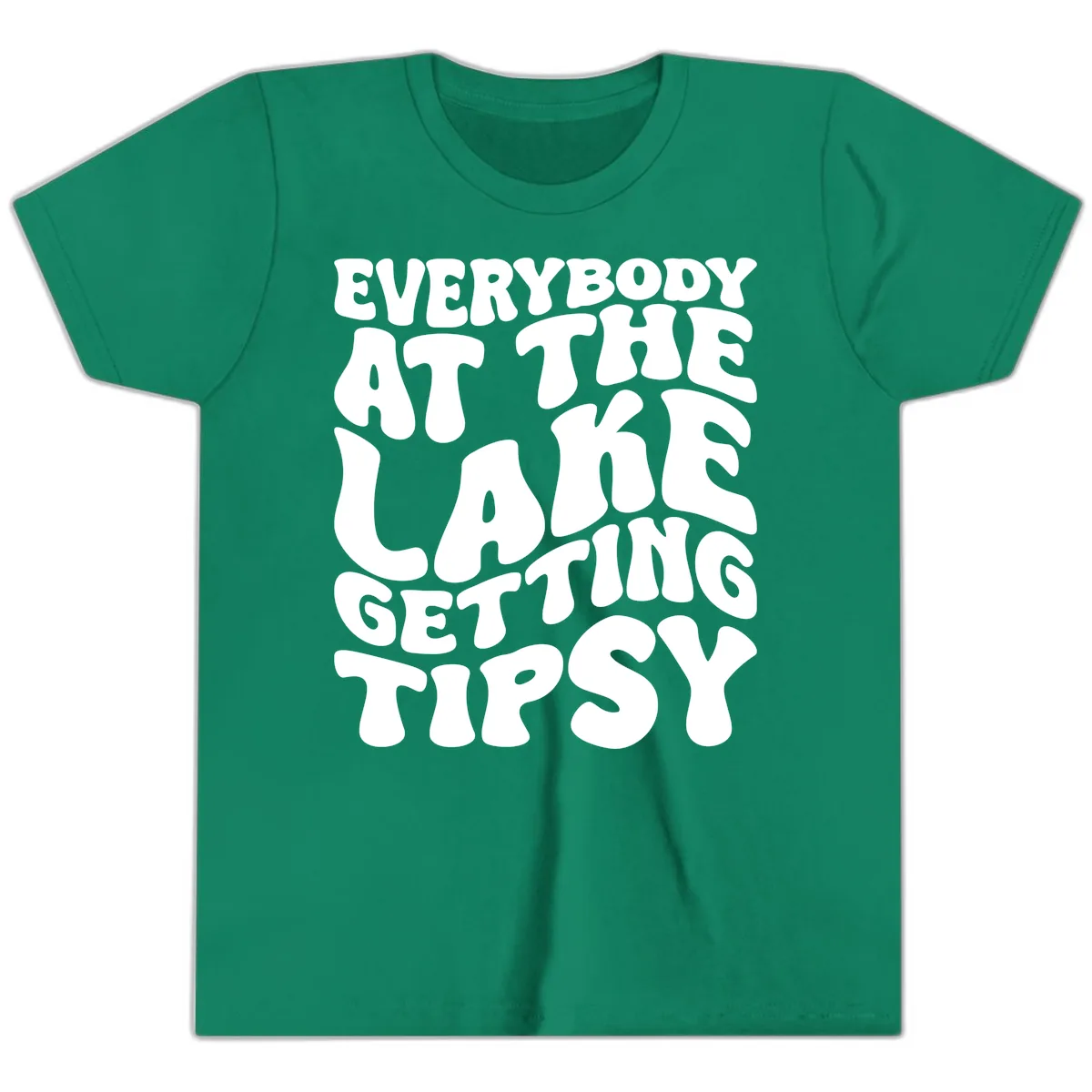Everybody At The Lake Getting Tipsy Youth T-Shirt in Kelly