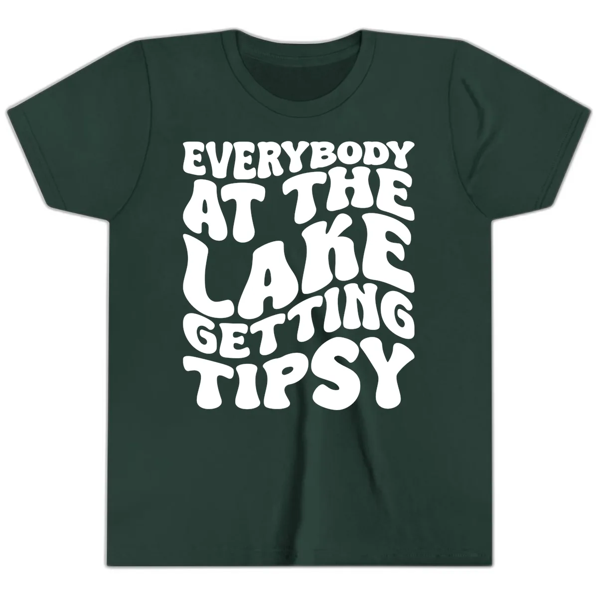 Everybody At The Lake Getting Tipsy Youth T-Shirt in Forest