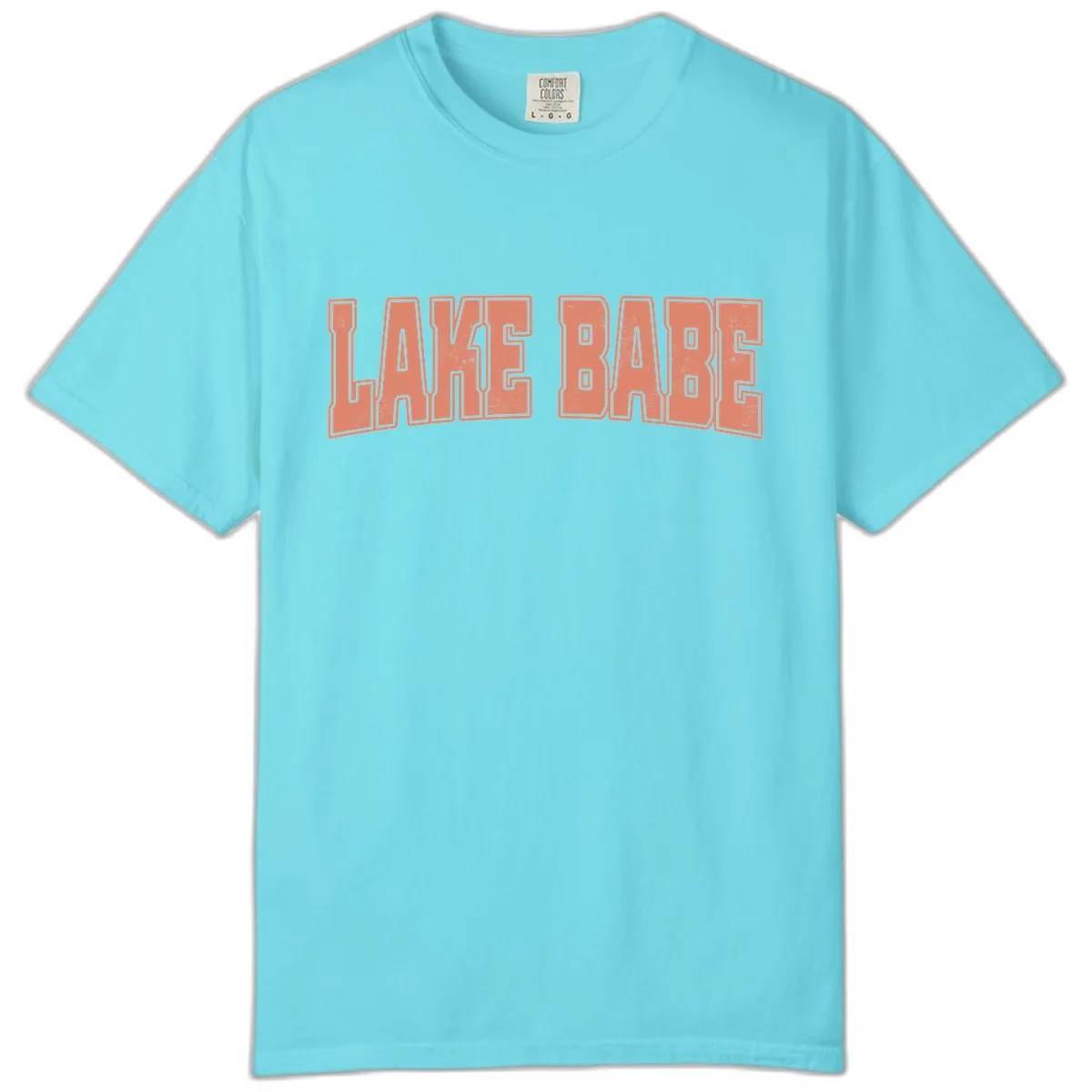 Lake Babe Text Design Comfort Color in Lagoon Blue