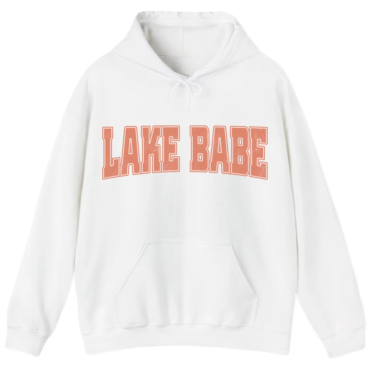 Lake Babe Text Design Hoodie in White