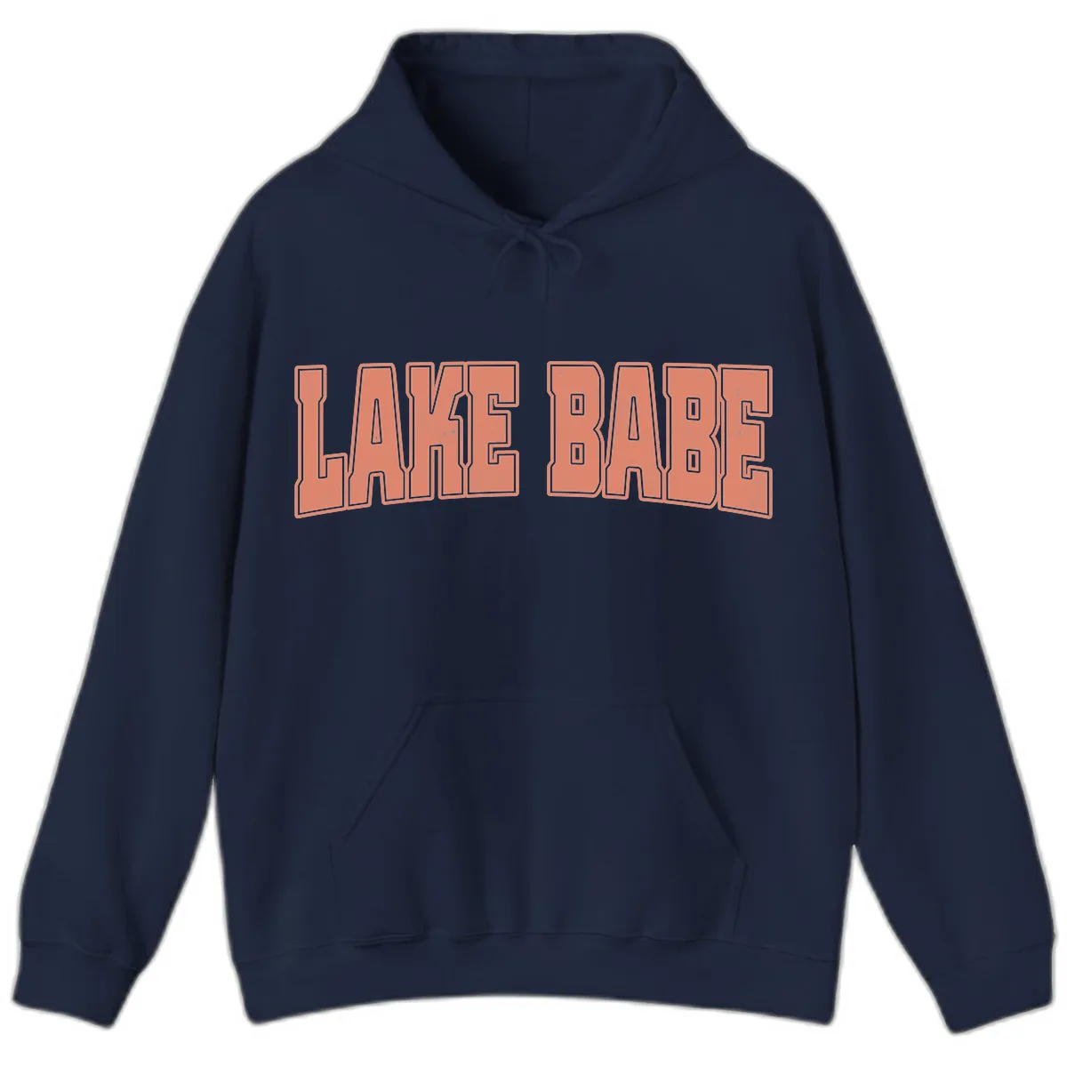 Lake Babe Text Design Hoodie in Navy
