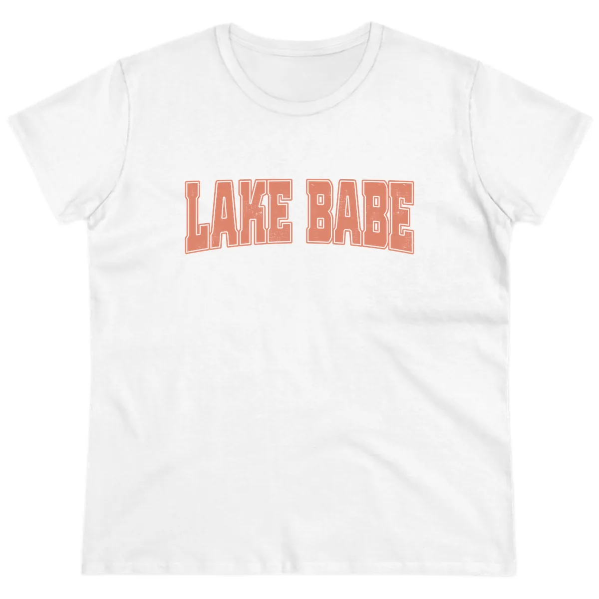 Lake Babe Text Design Ladies Tee in White