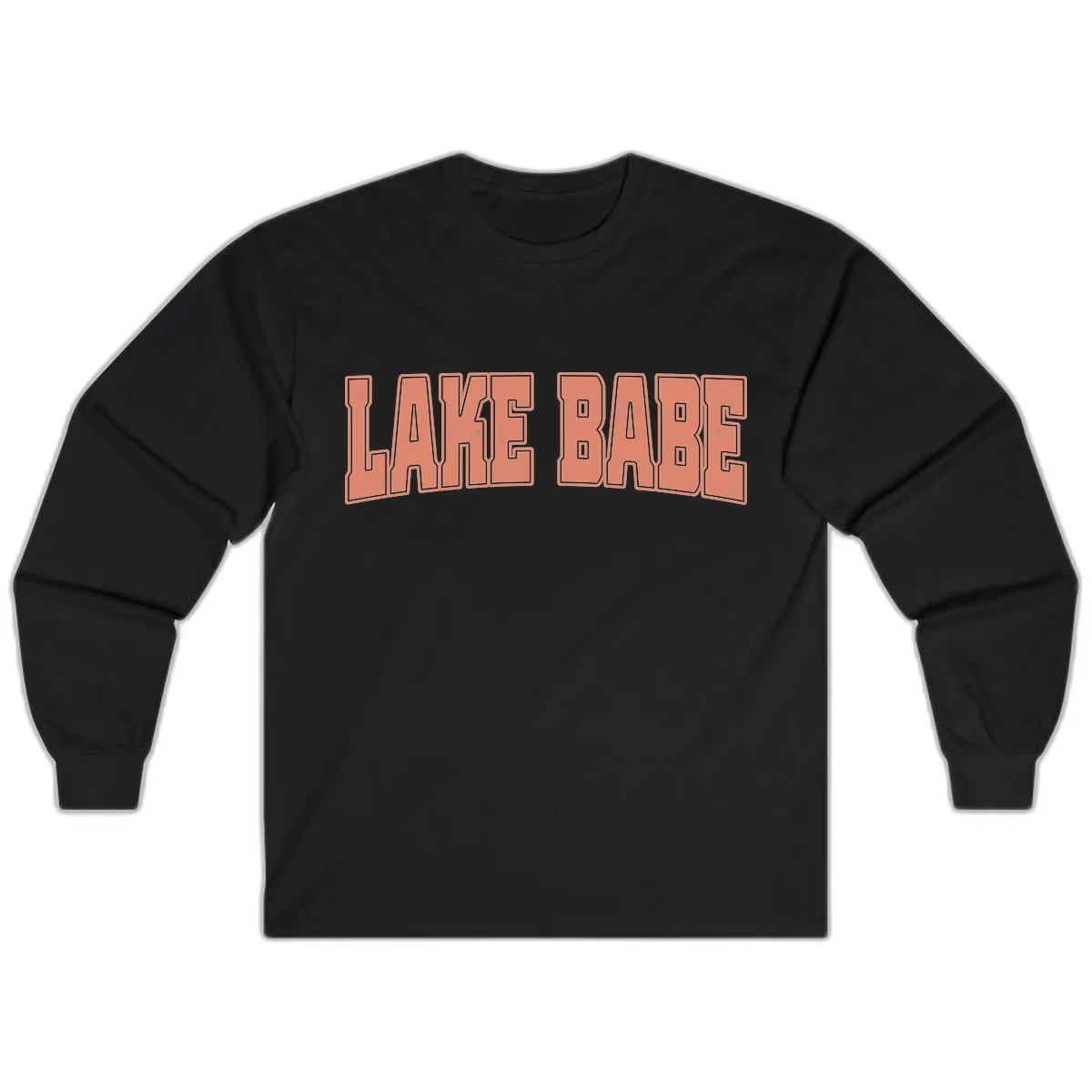 Lake Babe Text Design Long Sleeve in Black