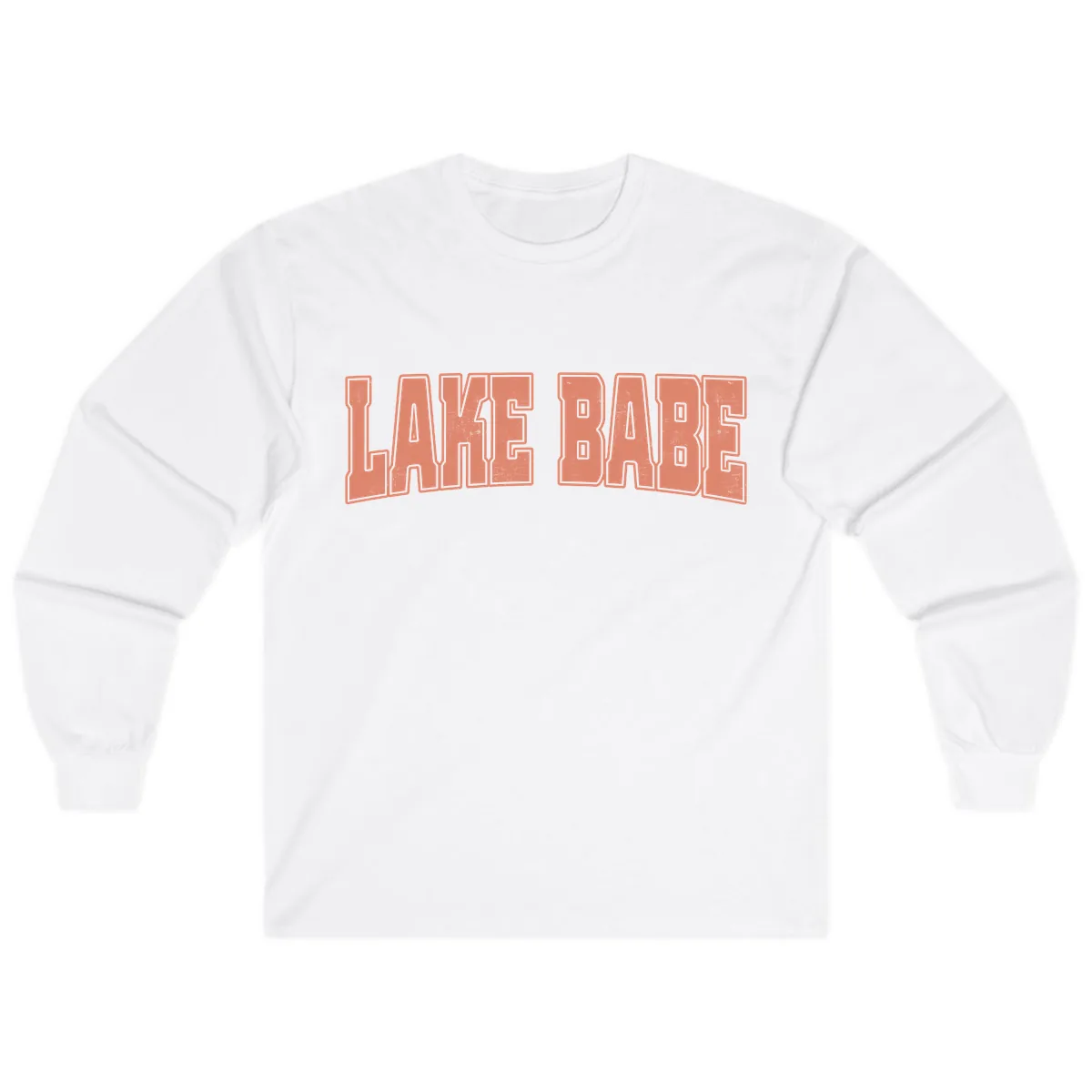Lake Babe Text Design Long Sleeve in White
