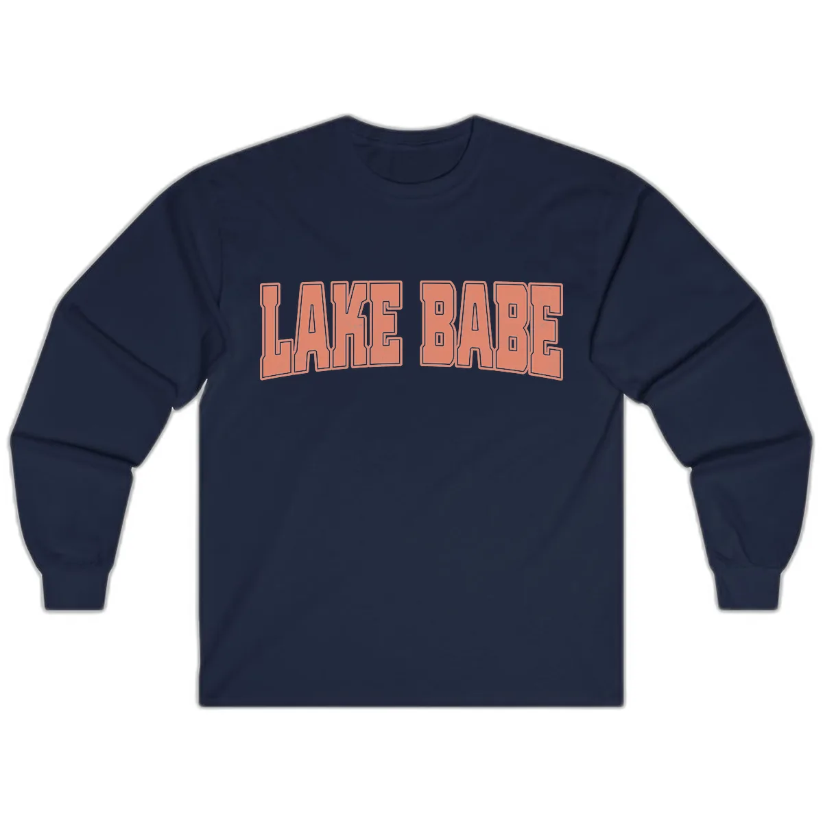 Lake Babe Text Design Long Sleeve in Navy