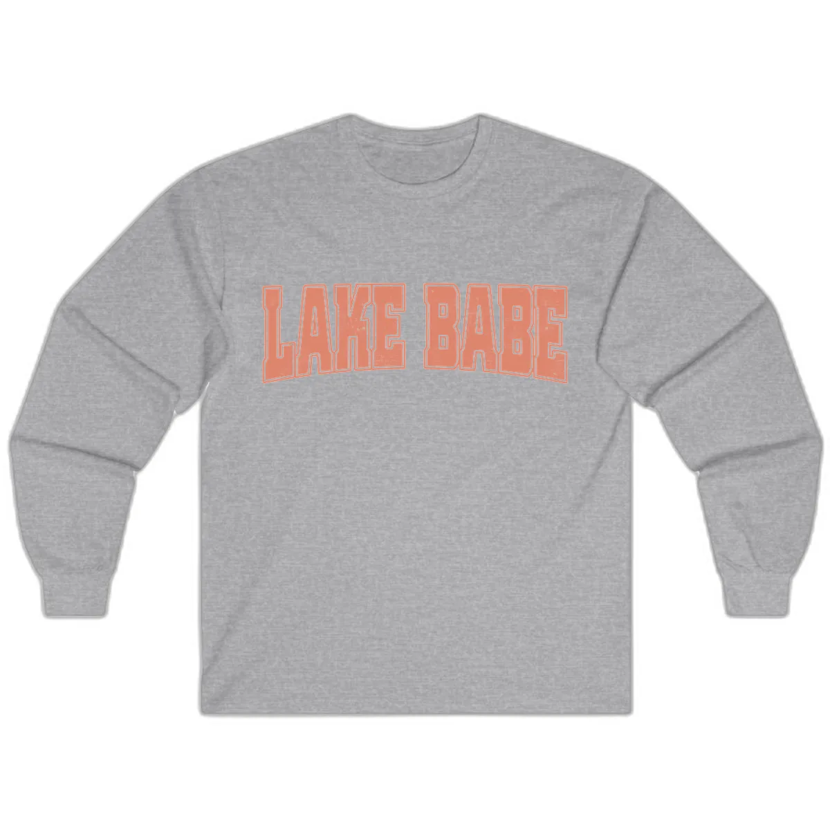 Lake Babe Text Design Long Sleeve in Sport Grey
