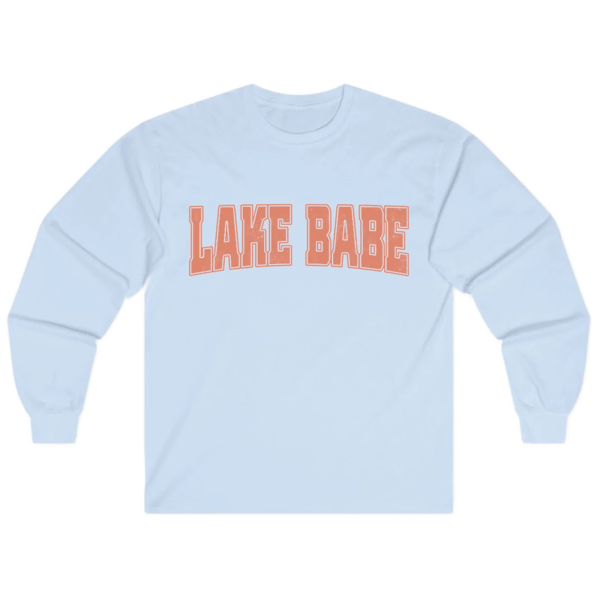 Lake Babe Text Design Long Sleeve in Light Blue