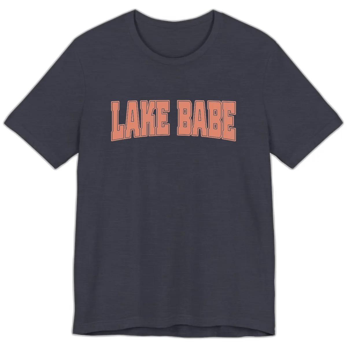 Lake Babe Text Design Premium T-Shirt in Heather Midnight Navy