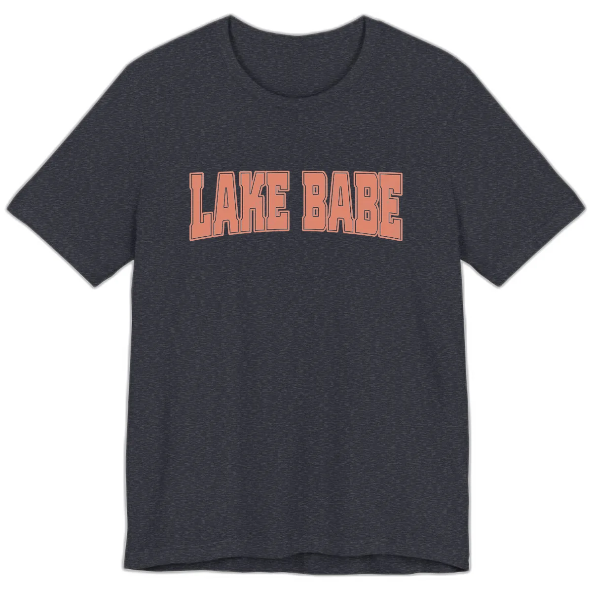 Lake Babe Text Design Premium T-Shirt in Heather Navy