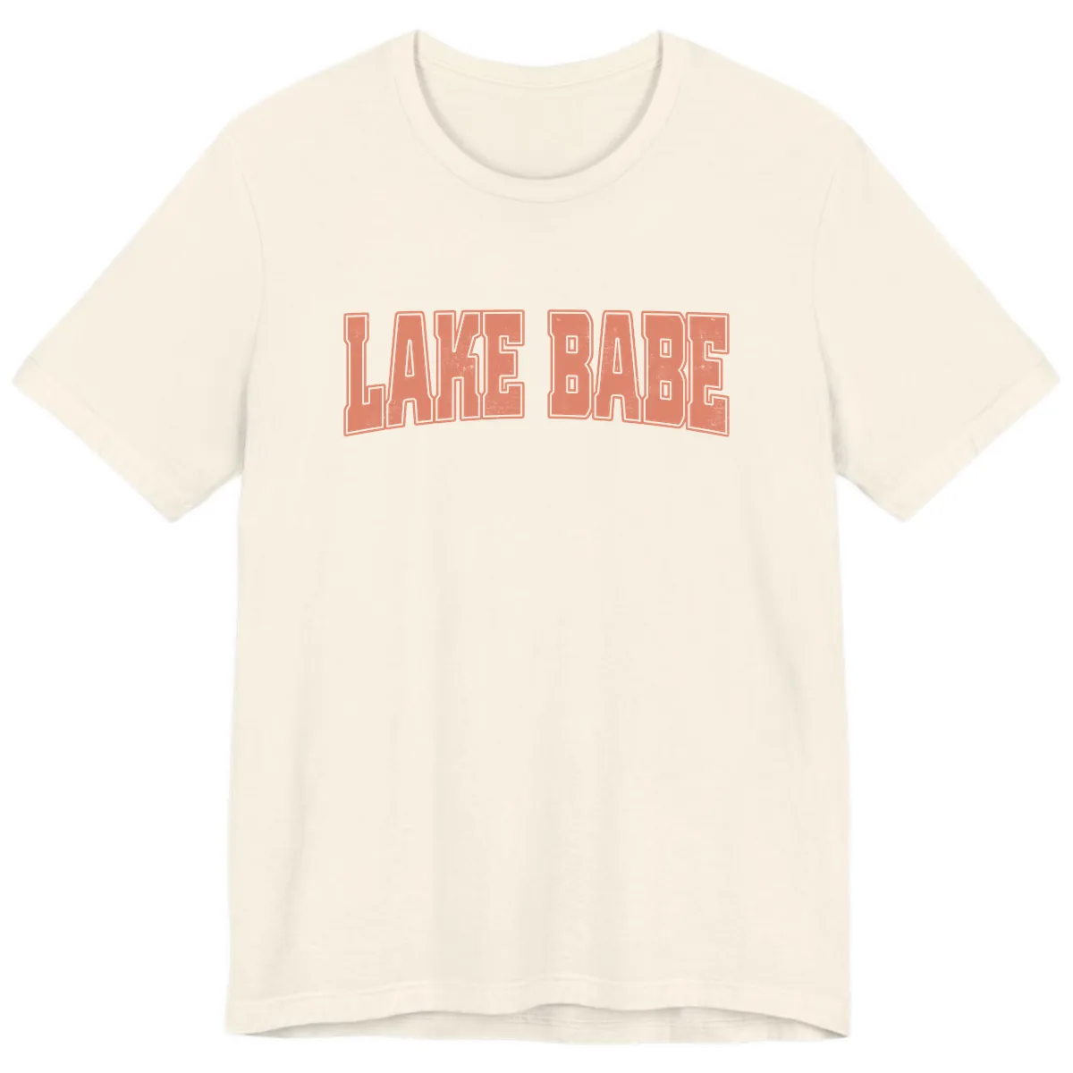 Lake Babe Text Design Premium T-Shirt in Natural