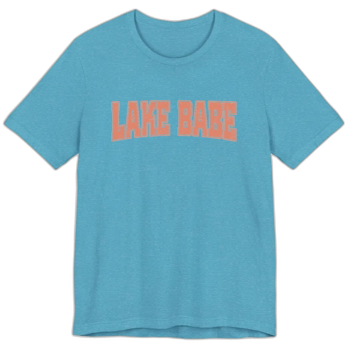 Lake Babe Text Design Premium T-Shirt in Heather Aqua