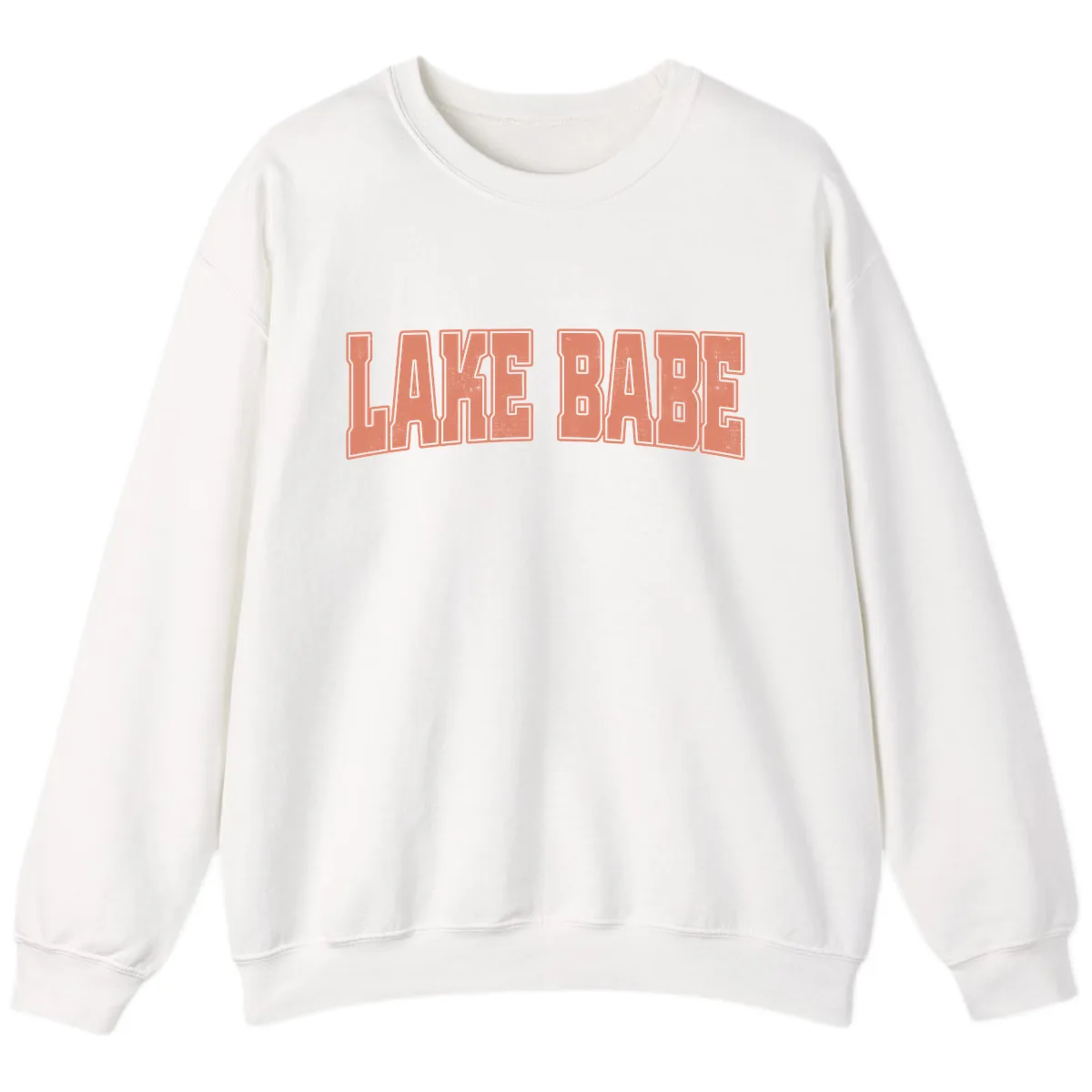Lake Babe Text Design Sweatshirt in White