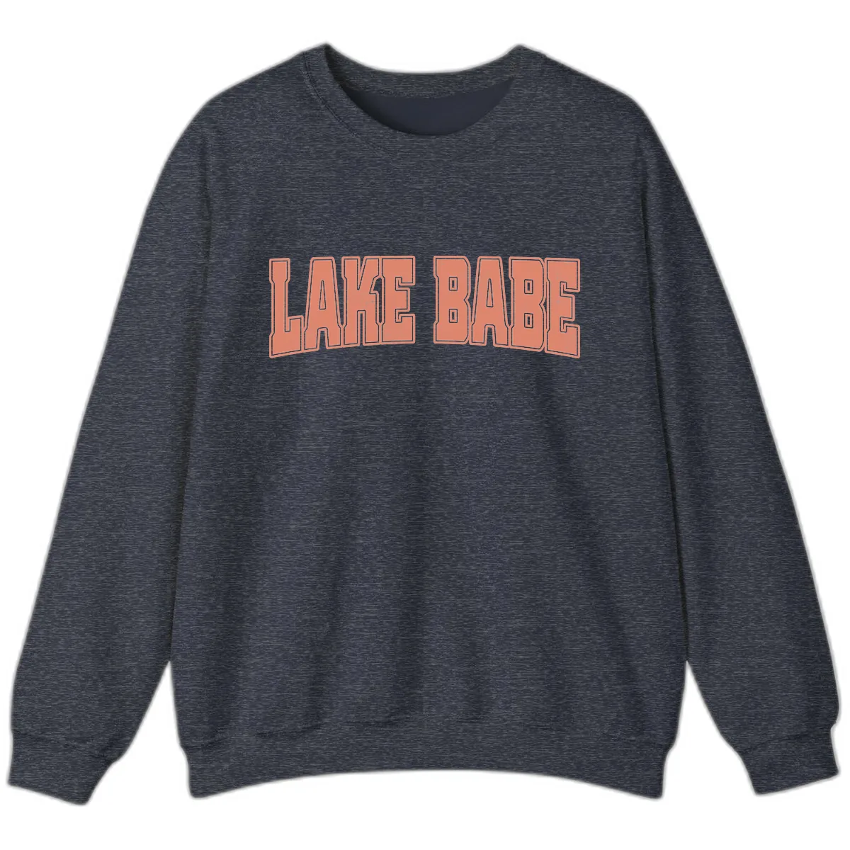 Lake Babe Text Design Sweatshirt in Heather Sport Dark Navy