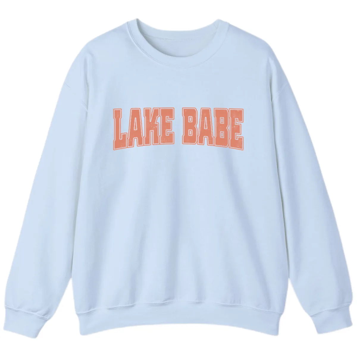 Lake Babe Text Design Sweatshirt in Light Blue