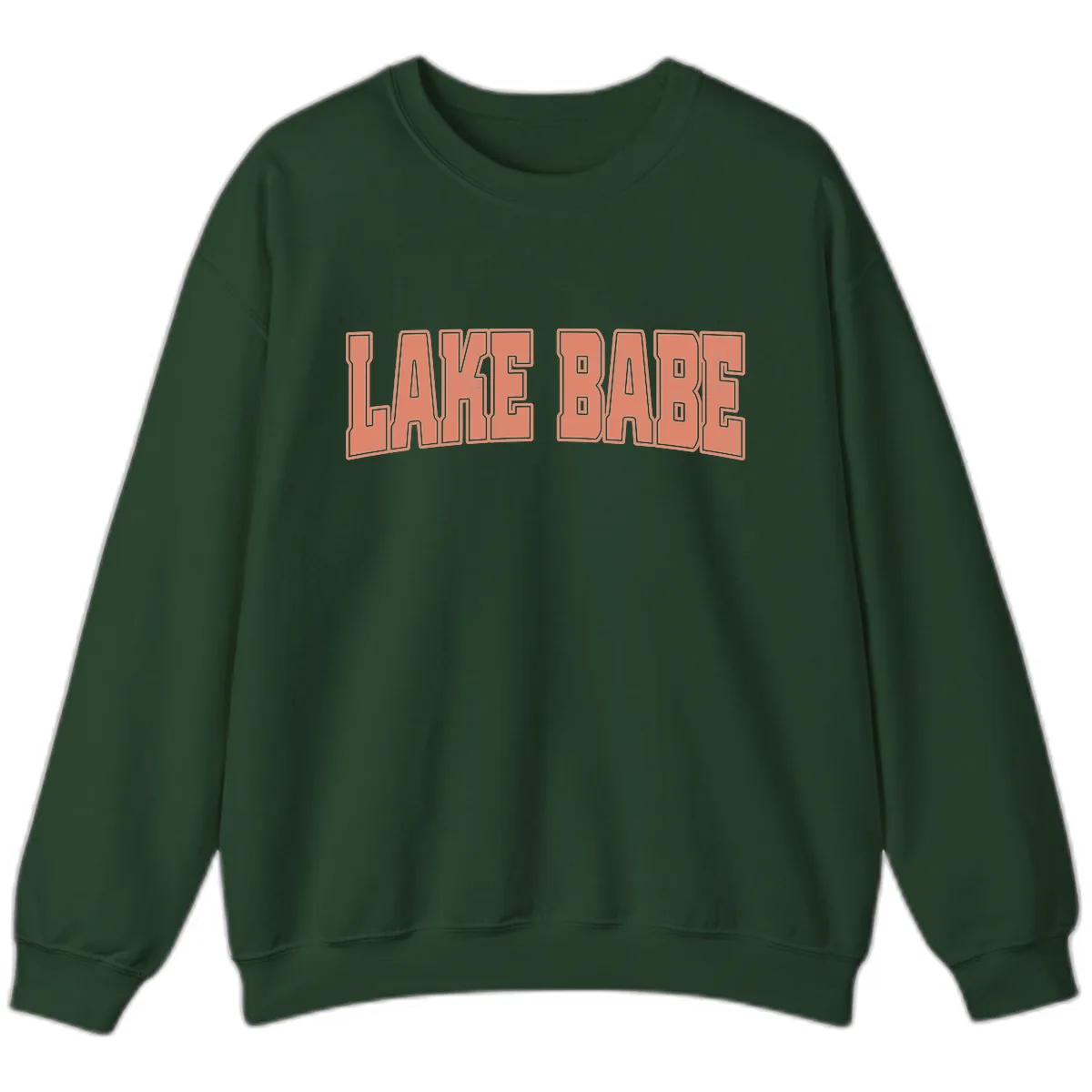 Lake Babe Text Design Sweatshirt in Forest Green