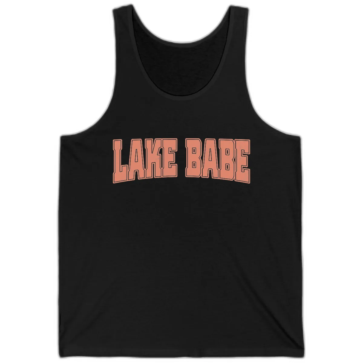 Lake Babe Text Design Tank in Black