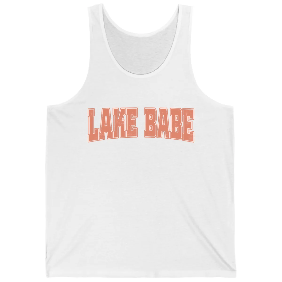 Lake Babe Text Design Tank in White