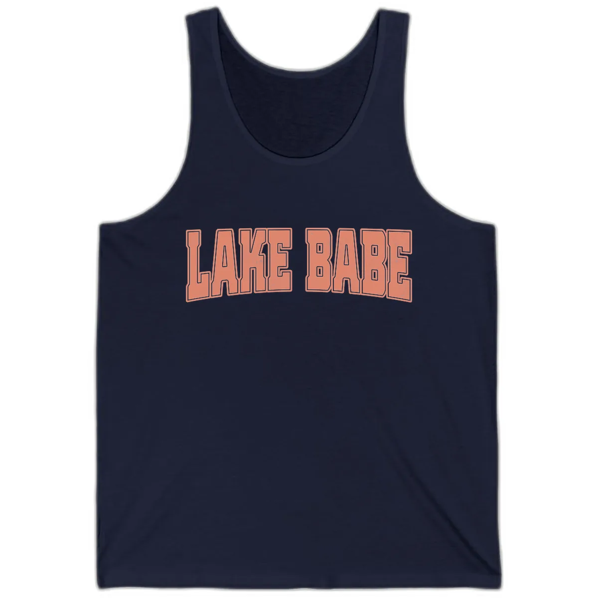 Lake Babe Text Design Tank in Navy