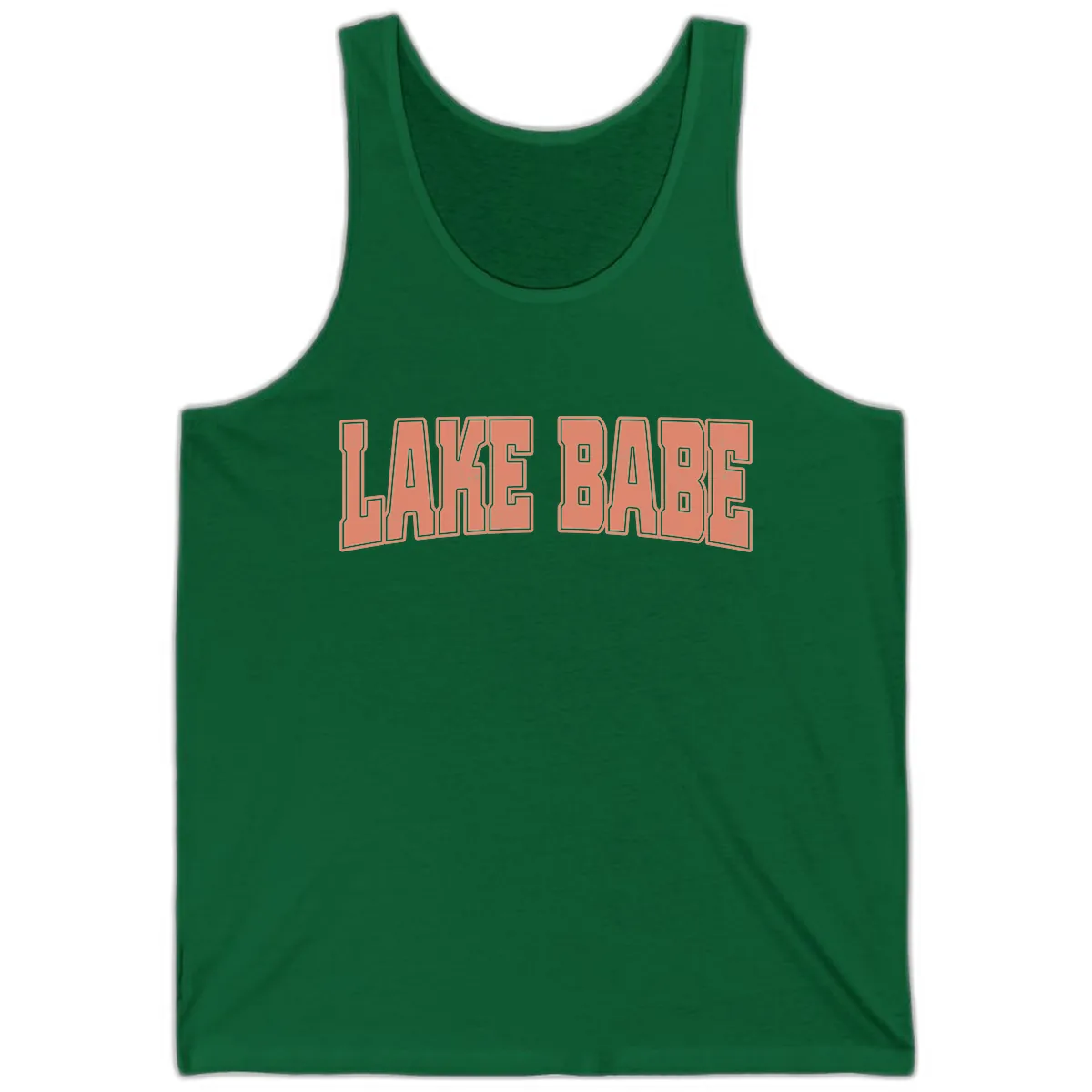 Lake Babe Text Design Tank in Kelly