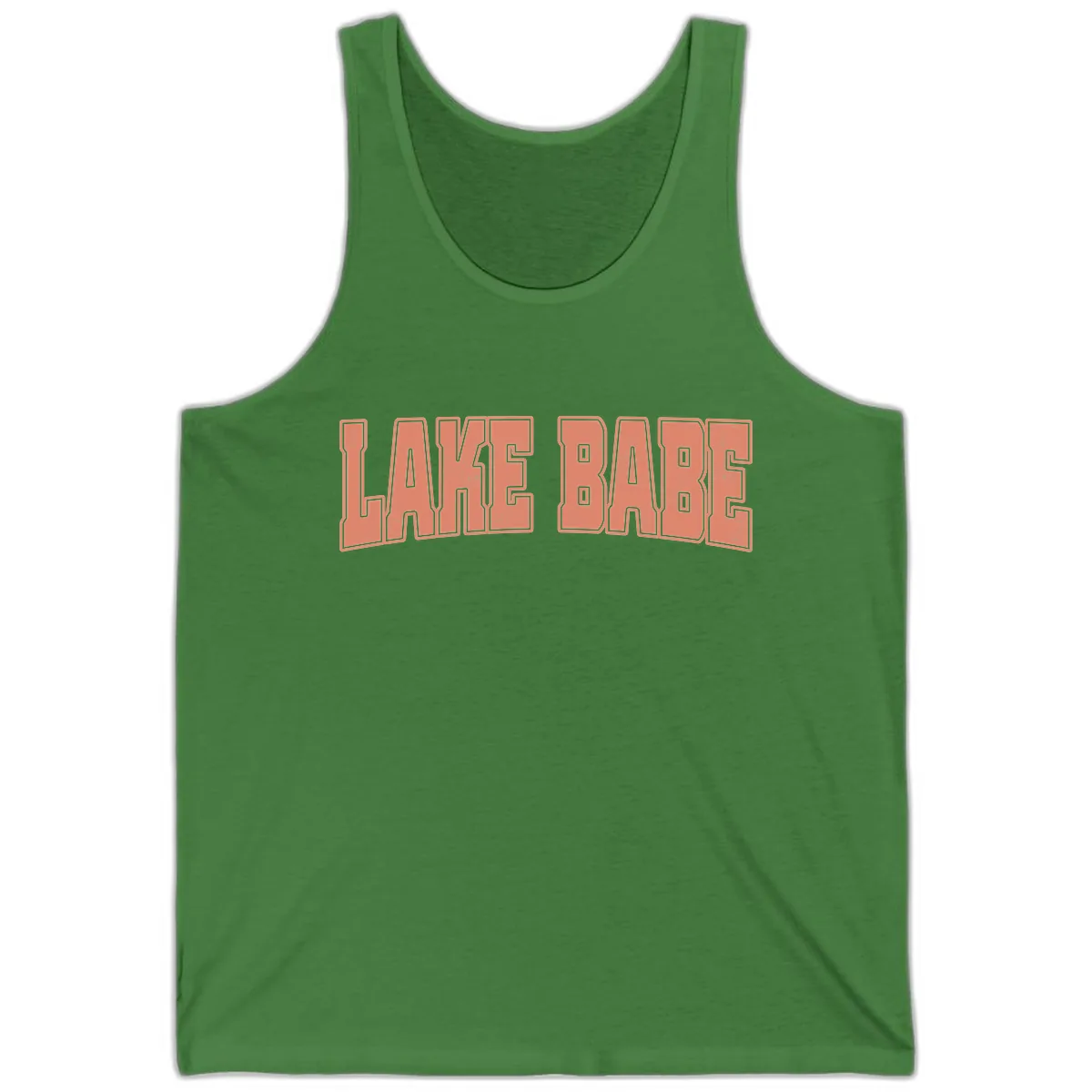Lake Babe Text Design Tank in Leaf