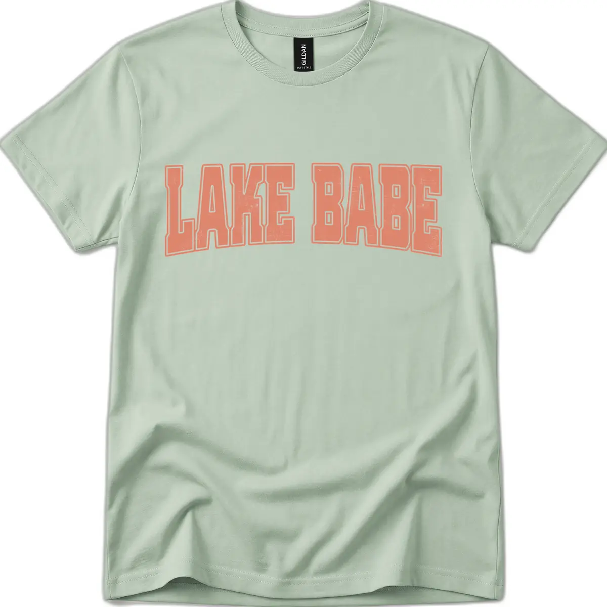 Lake Babe Text Design T-Shirt in Sage
