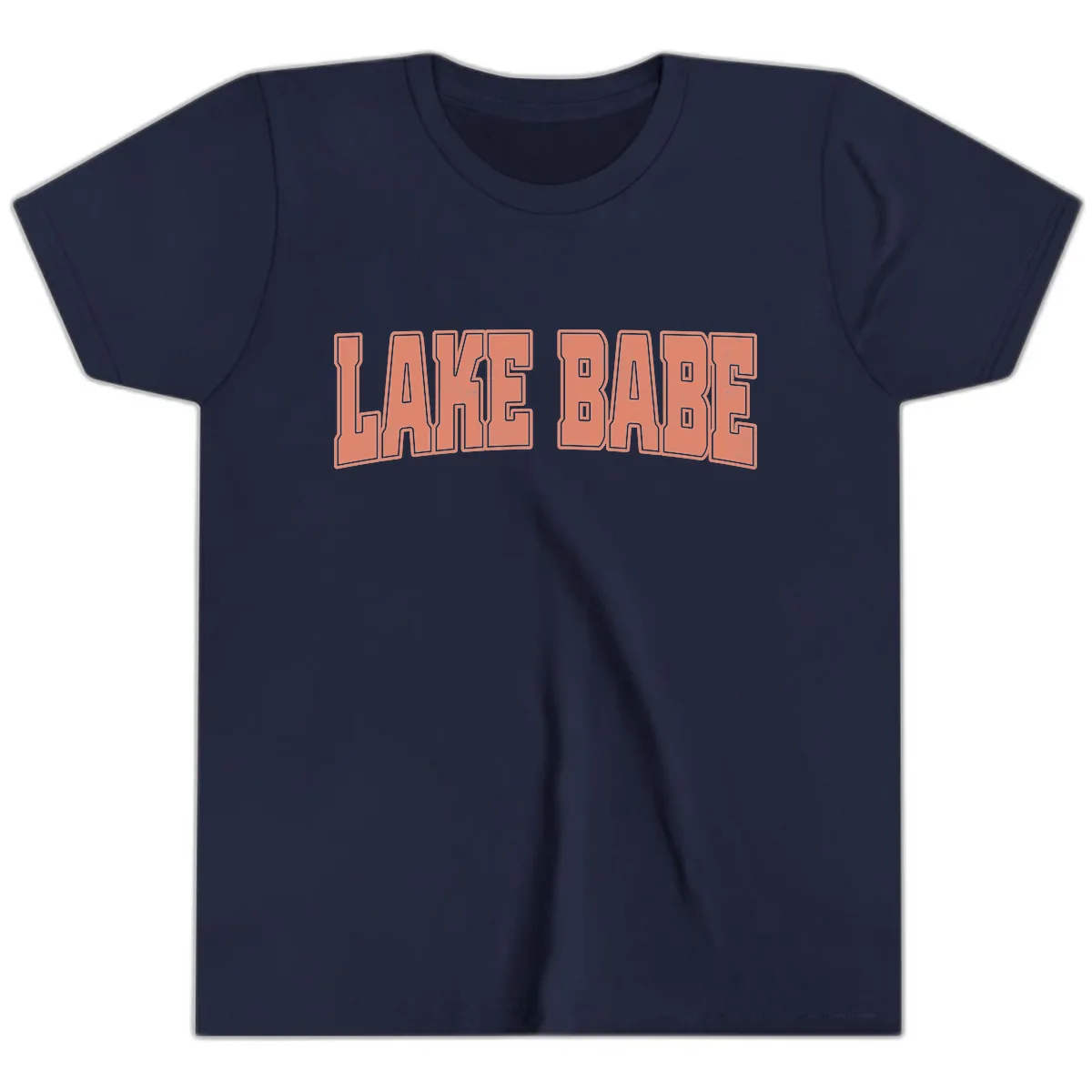 Lake Babe Text Design Youth T-Shirt in Navy