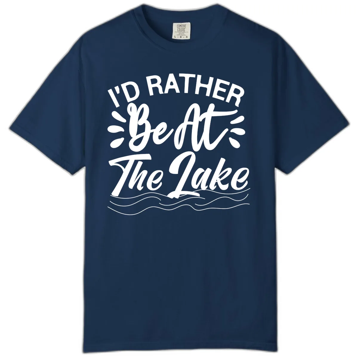I'd Rather Be At The Lake Design Comfort Color in Navy